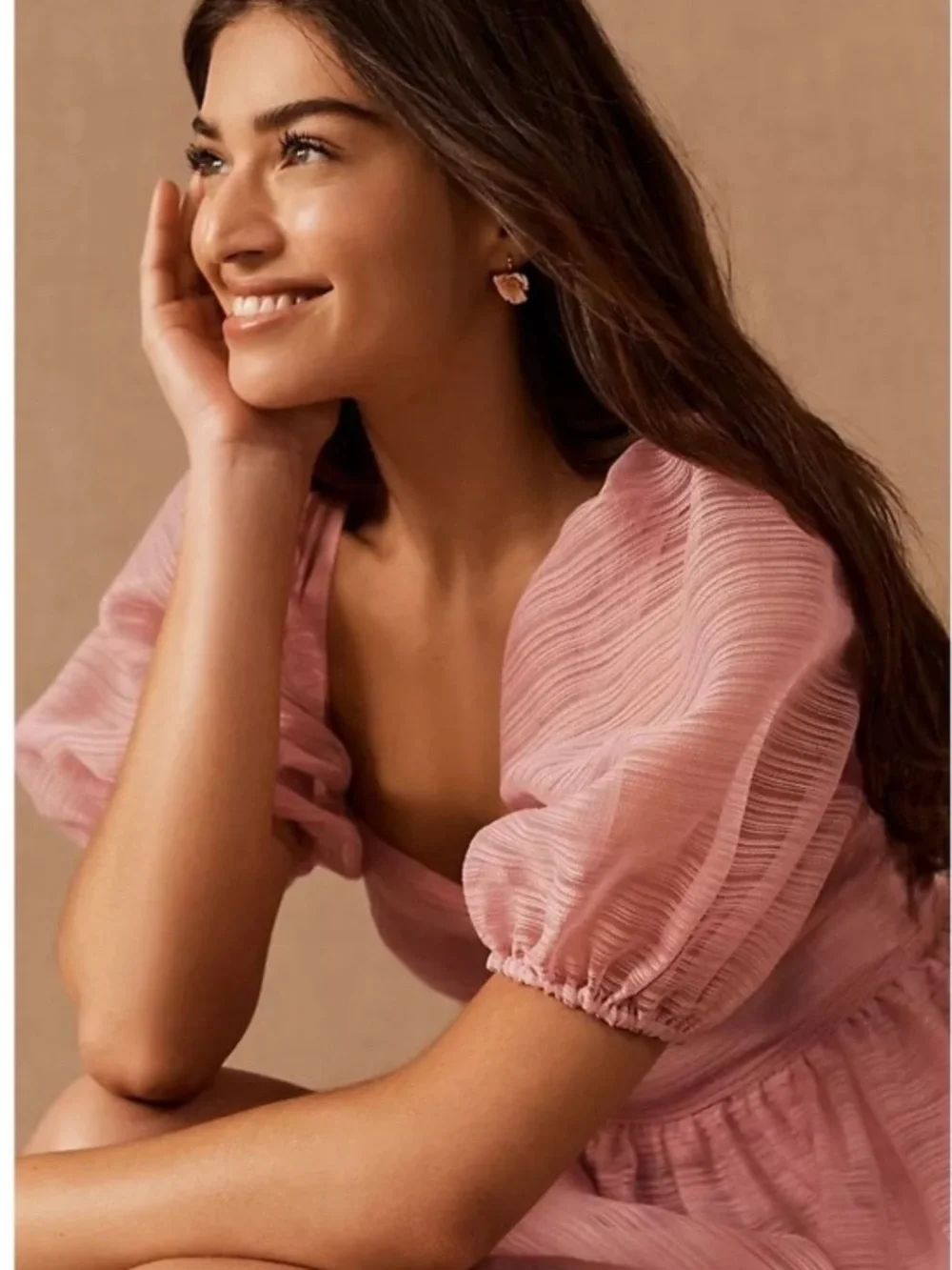 BHLDN x Free People Alaine Pink Babydoll Dress Size 2